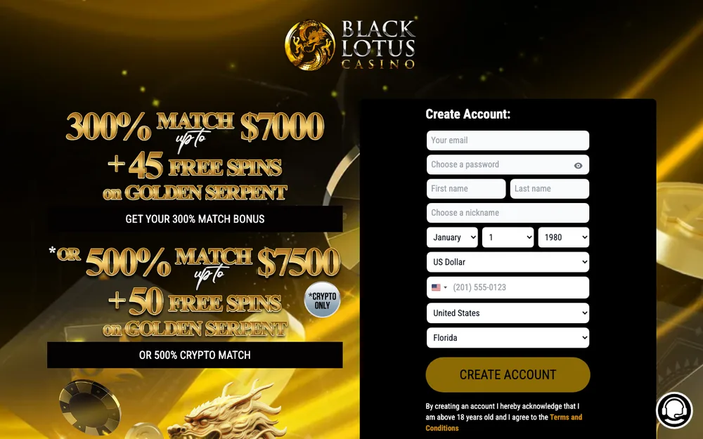 Black Lotus casino site and 300% match; higher with Bitcoin welcome offer for Wisconsin players
